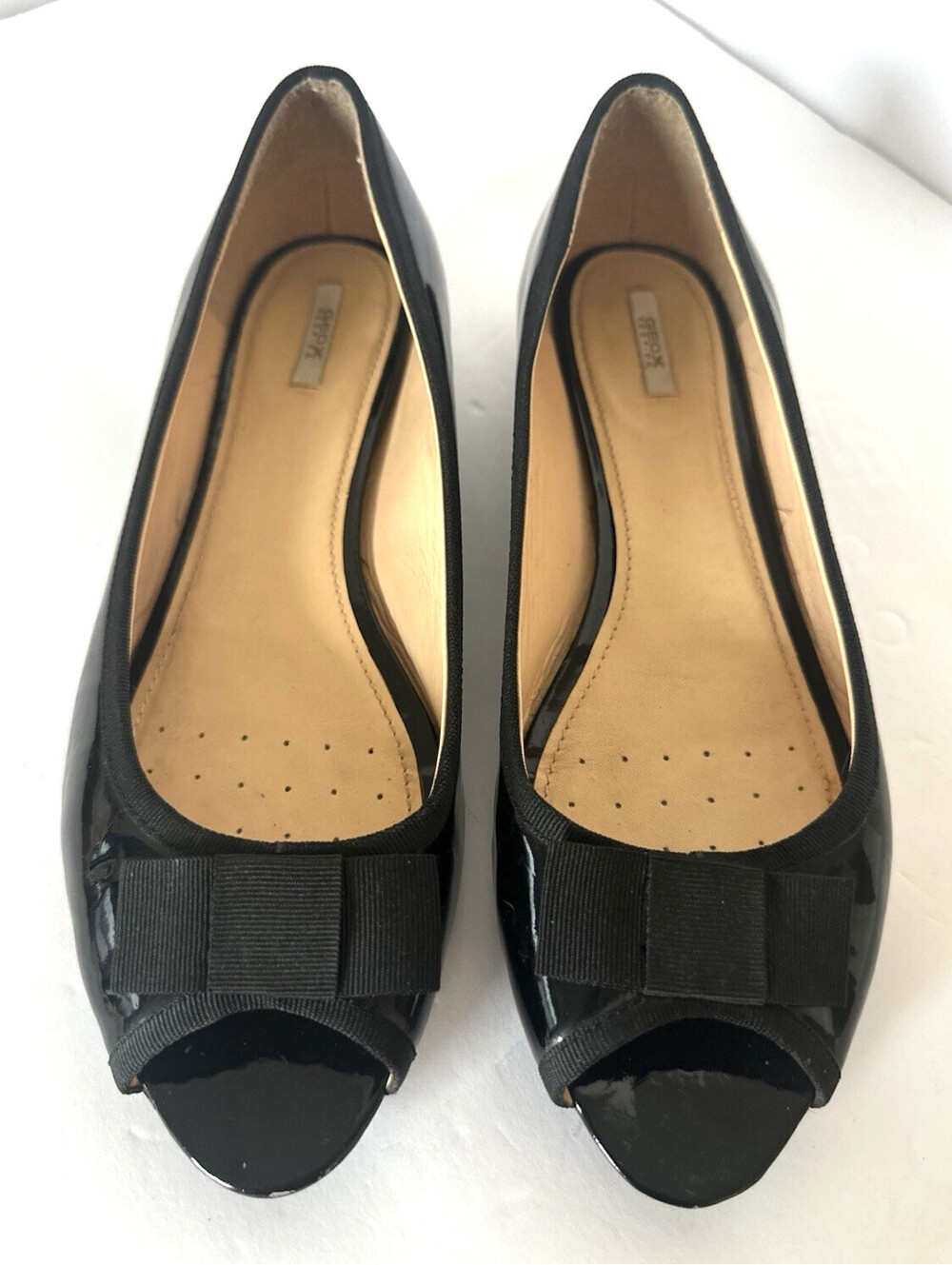 Geox Black Patent Leather Loafers Women's 41 Comfort Casual Slip On Shoes